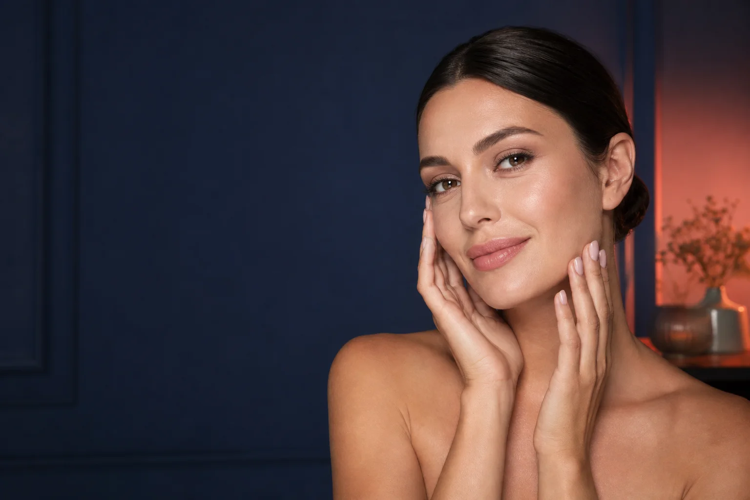 Woman with luminous natural skin