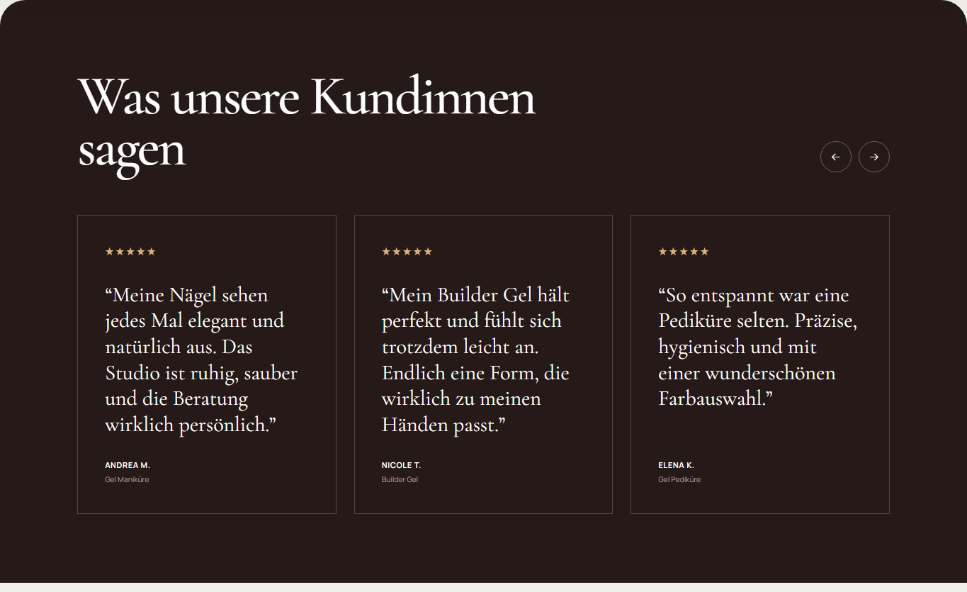 Vorschau: Bewertungen in Beauty Version 03 - Nails & Studio