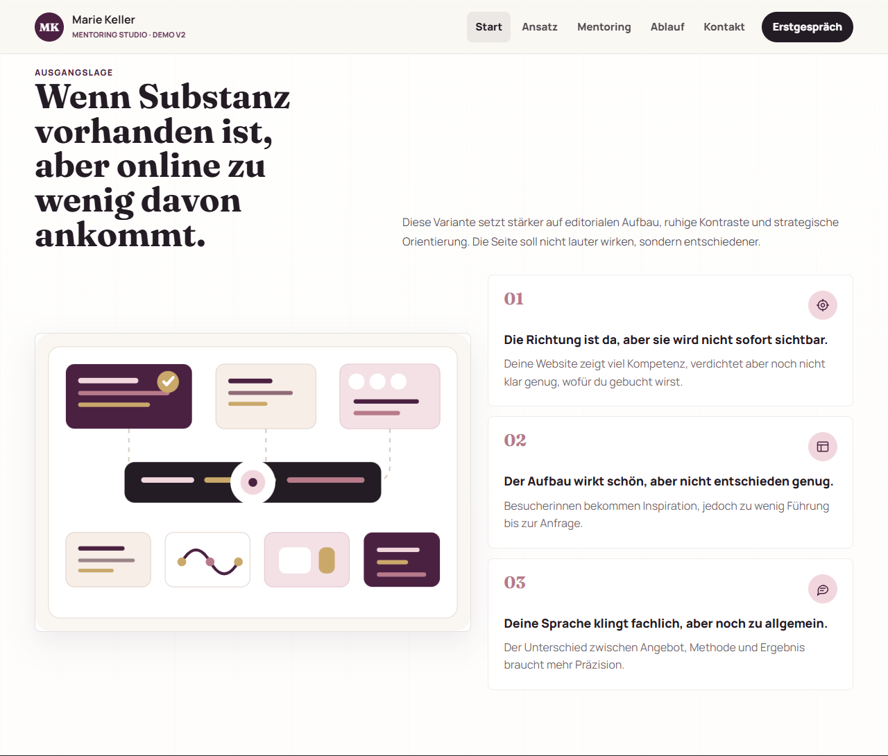 Vorschau: Ausgangslage in Version 02 - Editorial & kontrastreich